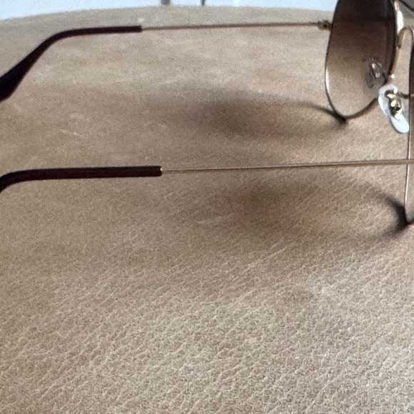 Ray-Ban Gold and Brown Aviator Sunglasses - Picture 5 of 5